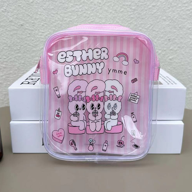 Travel Accessories Needed - Cute Esther Bunny Transparent Makeup Bag