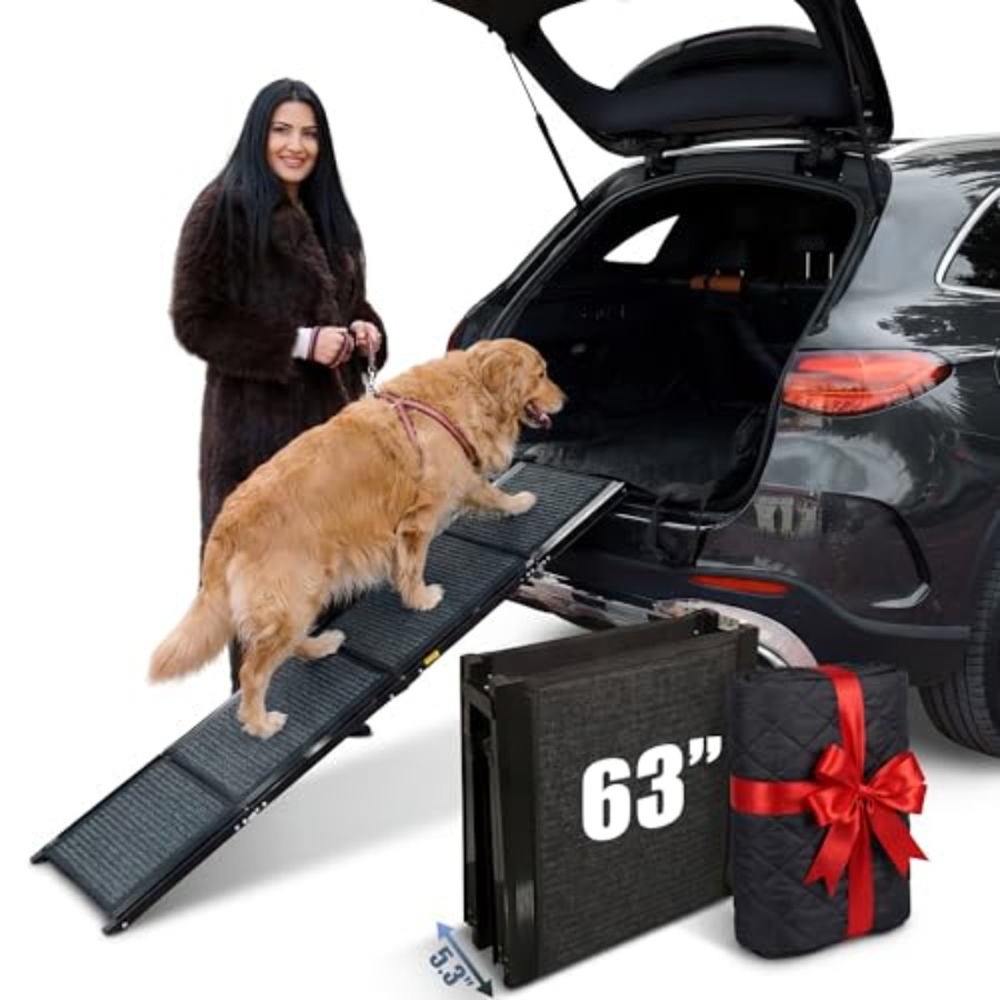 Car Seat Travel Bag - 63 Foldable Non-Slip Dog Ramp for