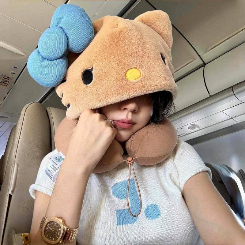 Kitty Hooded U-shaped Pillow T - Travel Pillow Inflatable review and price