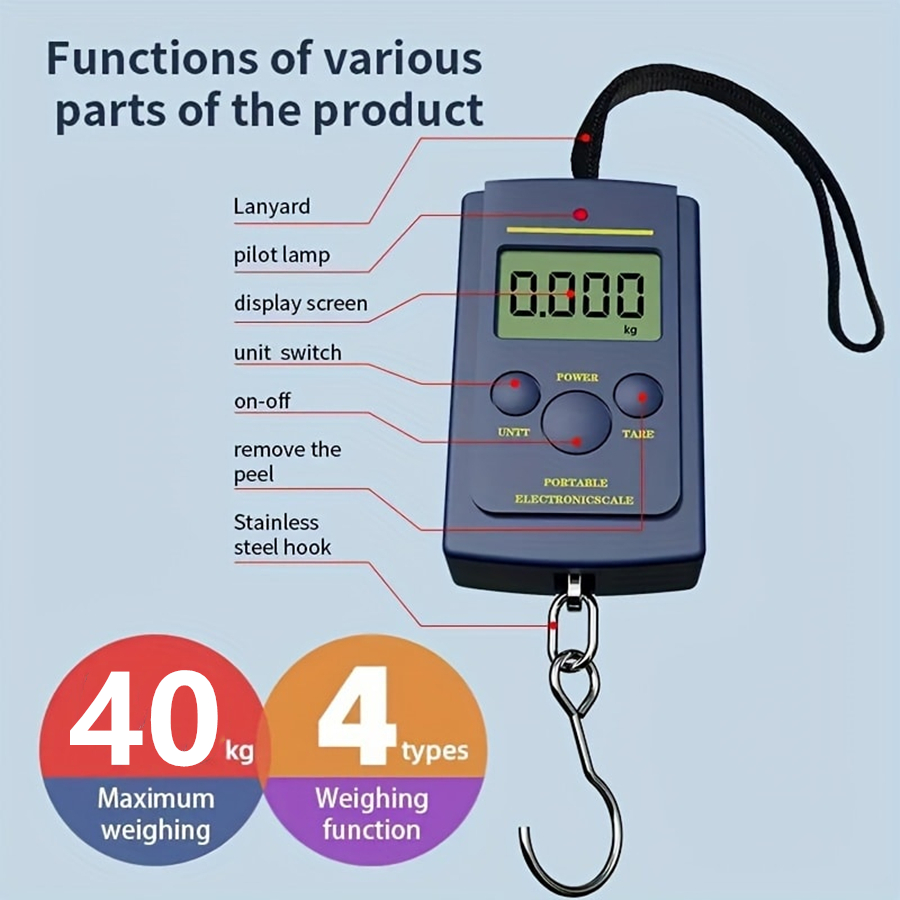 40kg Multifunctional Mini Elec - Luggage Scale Hanging review and price