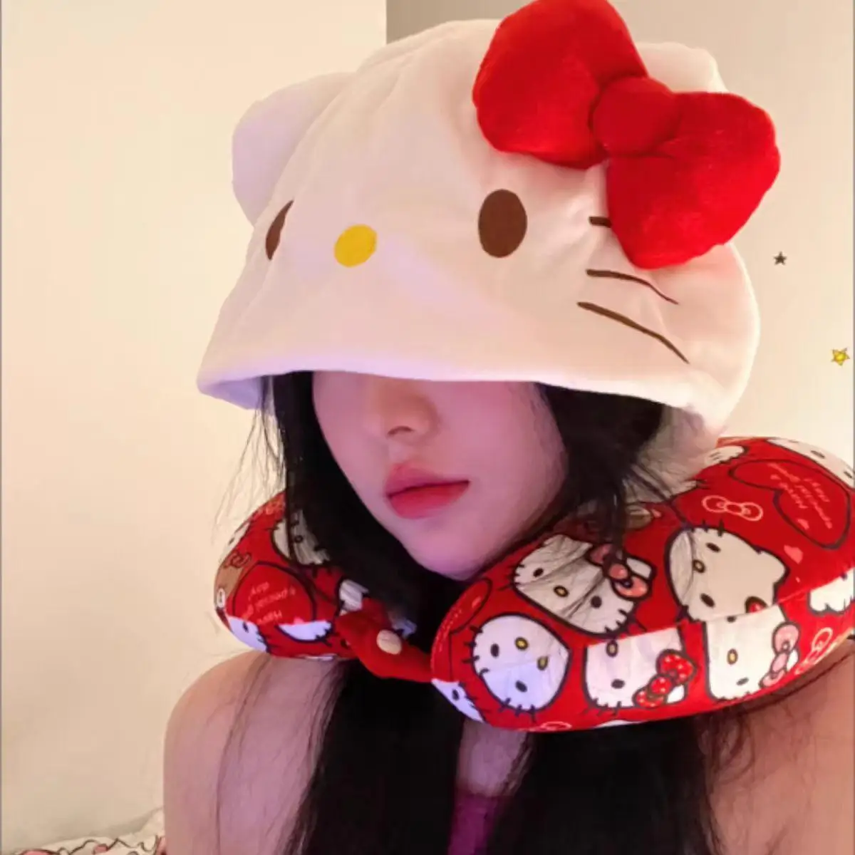 Kawaii Kitty Style Hooded U-Sh - Travel Pillow Inflatable review and price
