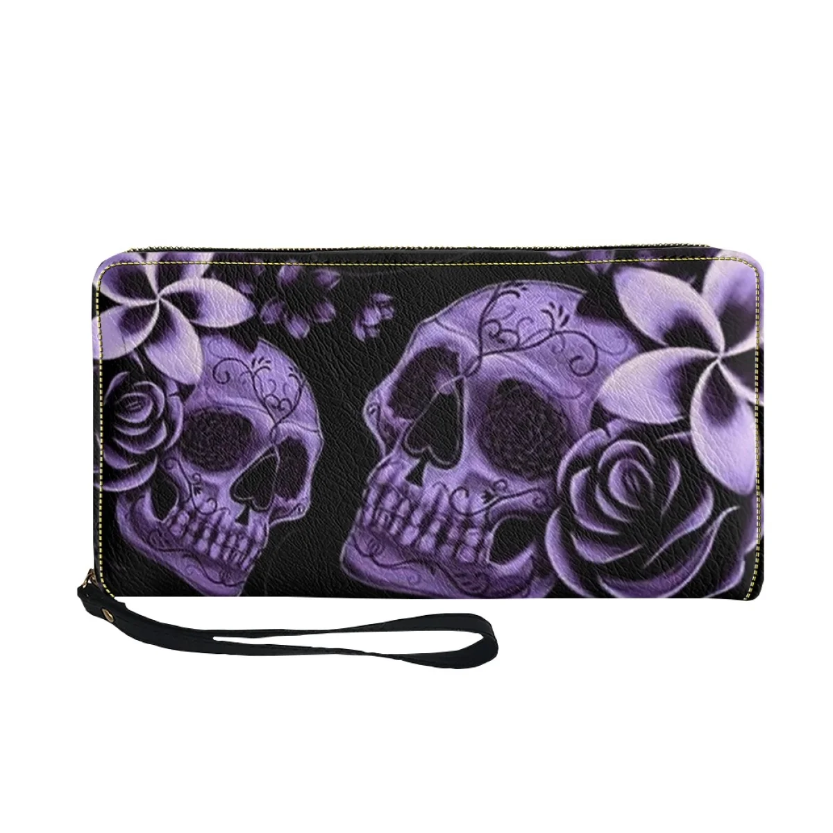 Purple Skull Floral Design Pat - Travel Wallet Slim review and price