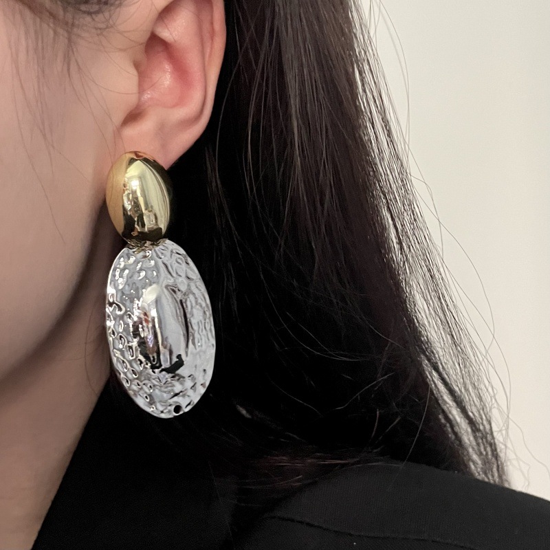 Metal Oval Drop Earrings for W - Travel Accessories Dropshipping review and price