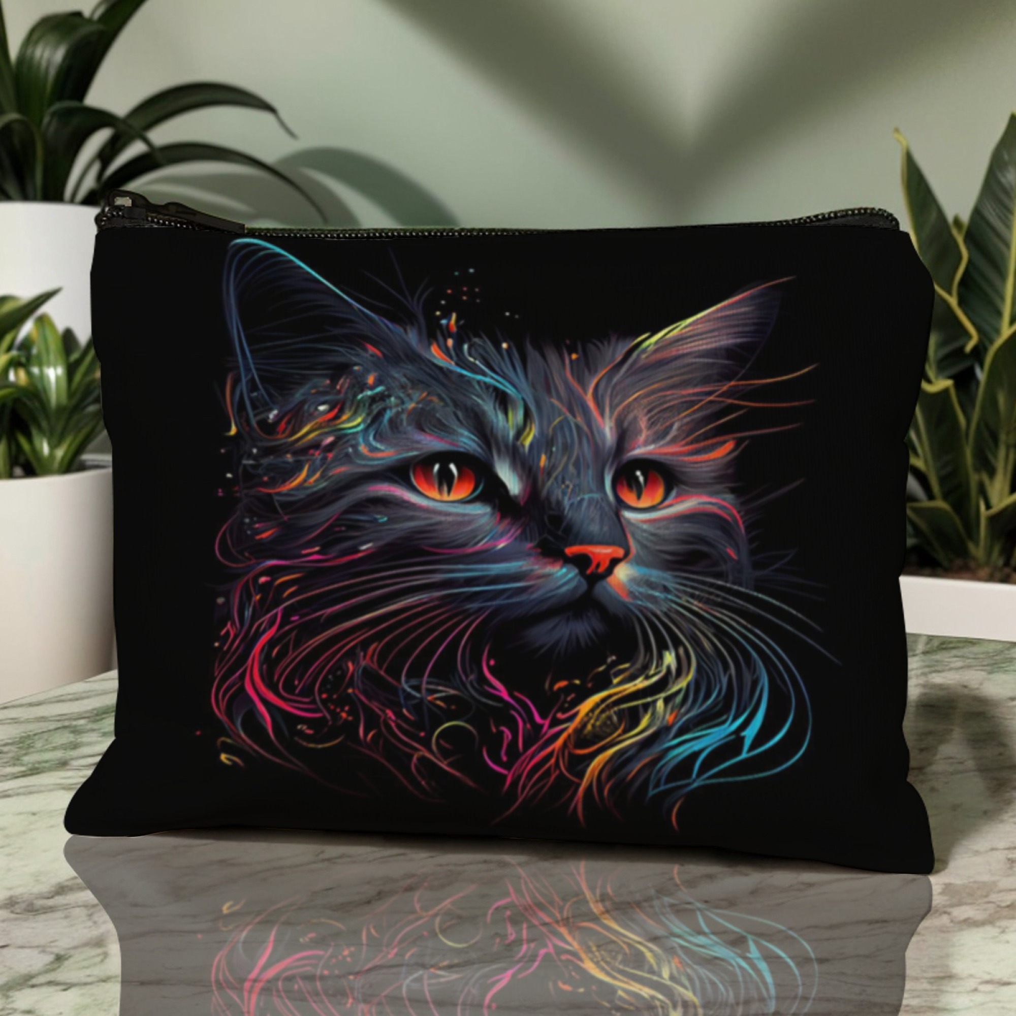 Neon Cat Face Art Pattern Cosm - Travel Accessories Hong Kong review and price
