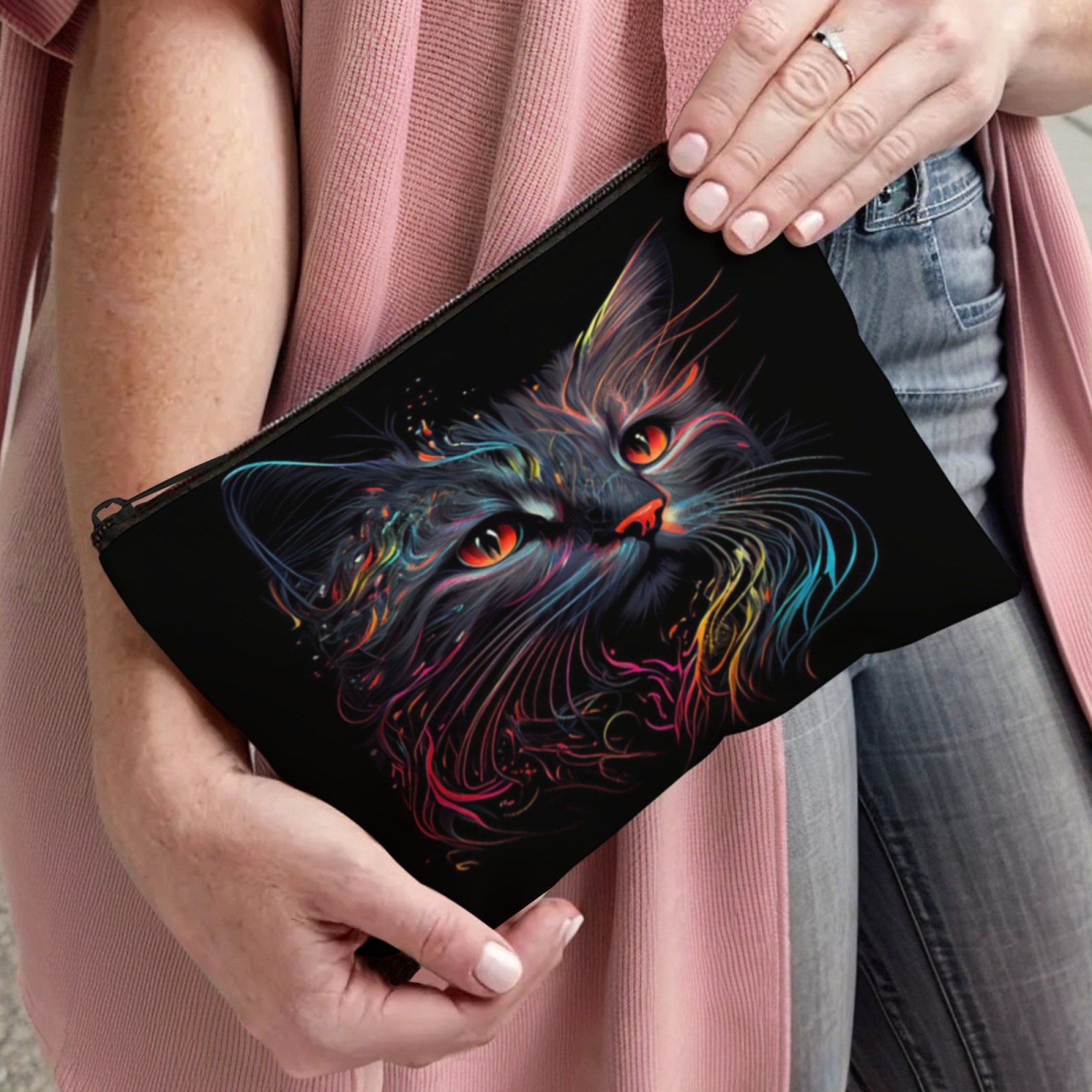 Neon Cat Face Art Pattern Cosm - Travel Accessories Hong Kong review and price