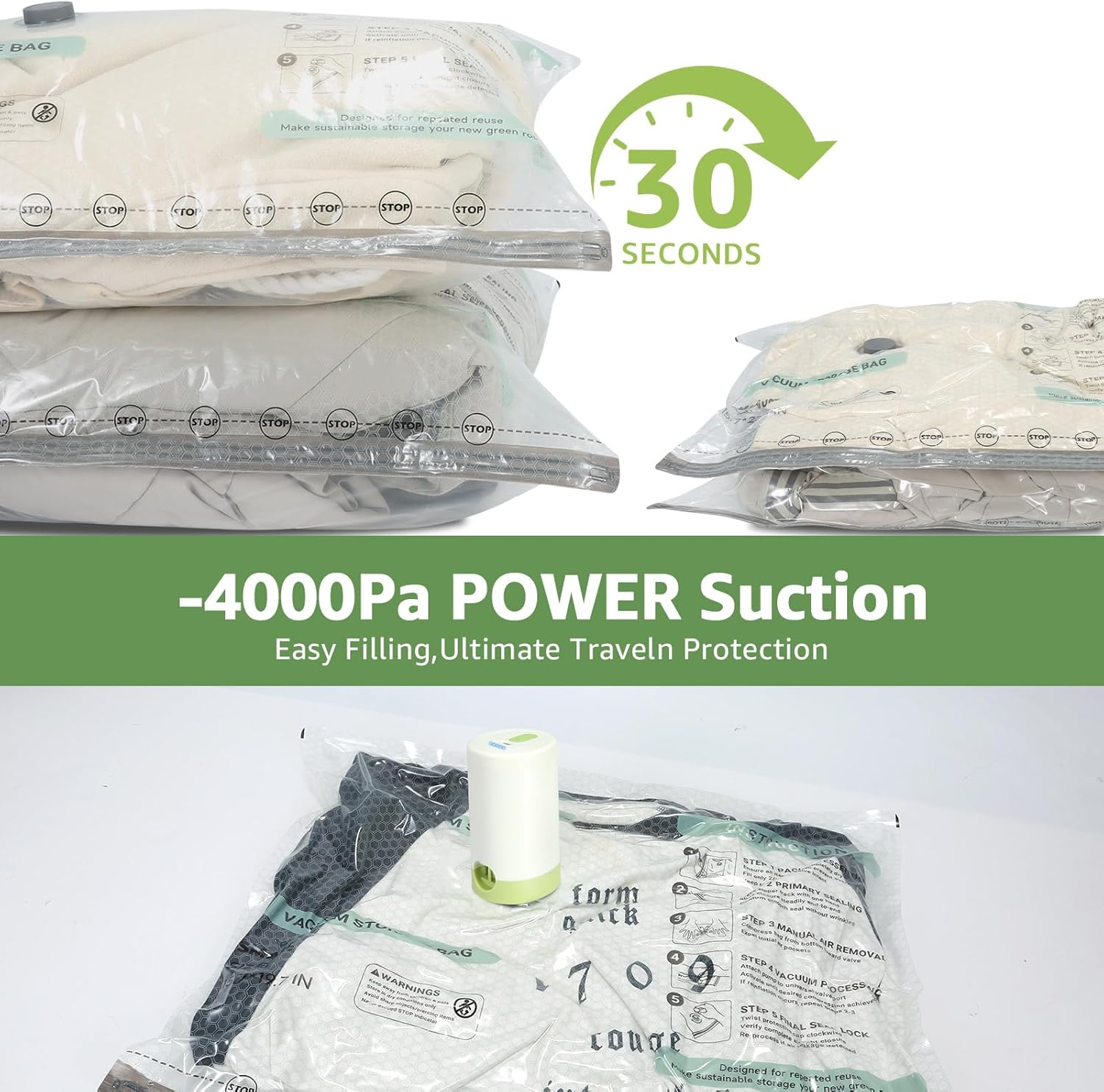 12 Packs Vacuum Bags for Trave - Compression Bag Vacuum review and price
