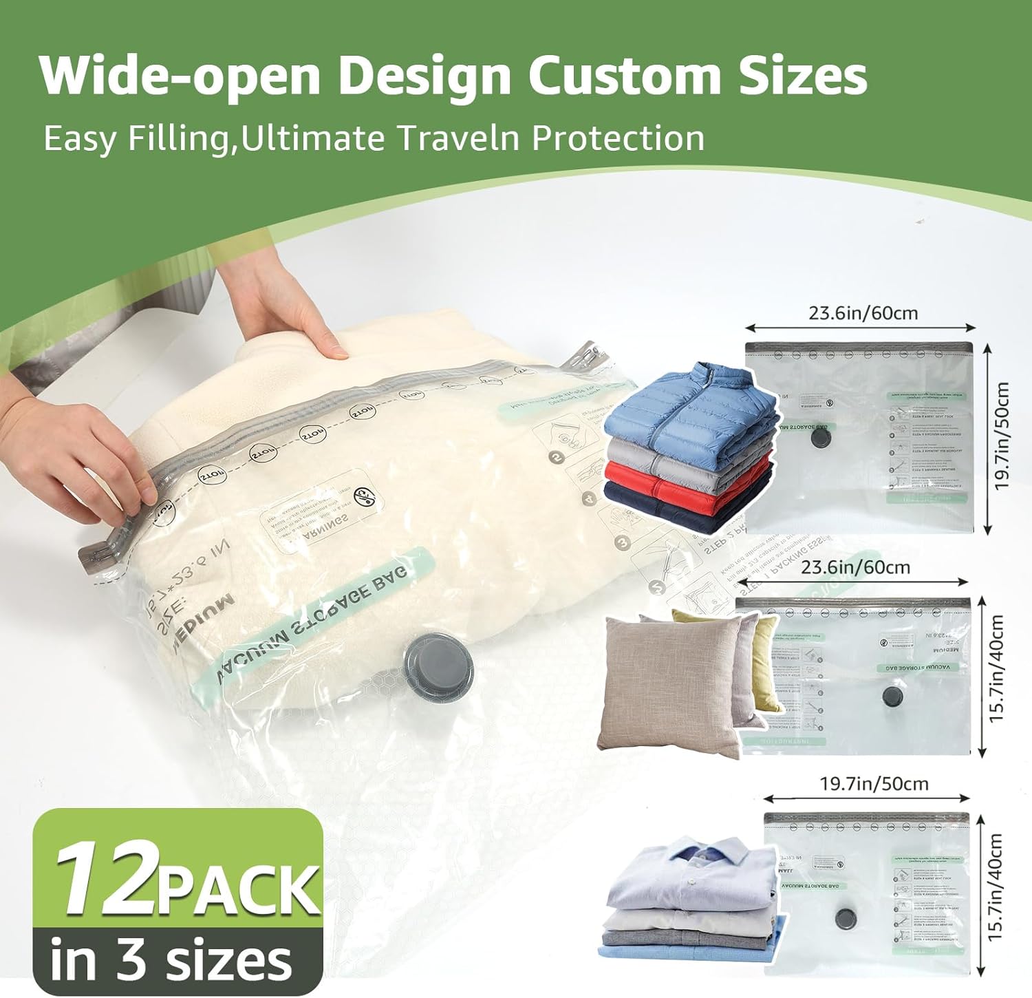 12 Packs Vacuum Bags for Trave - Compression Bag Vacuum review and price