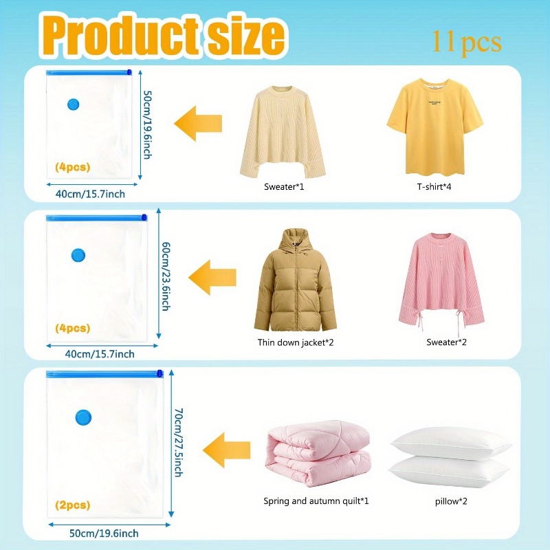 11Pcs Vacuum Storage Bags with - Compression Bag Vacuum review and price