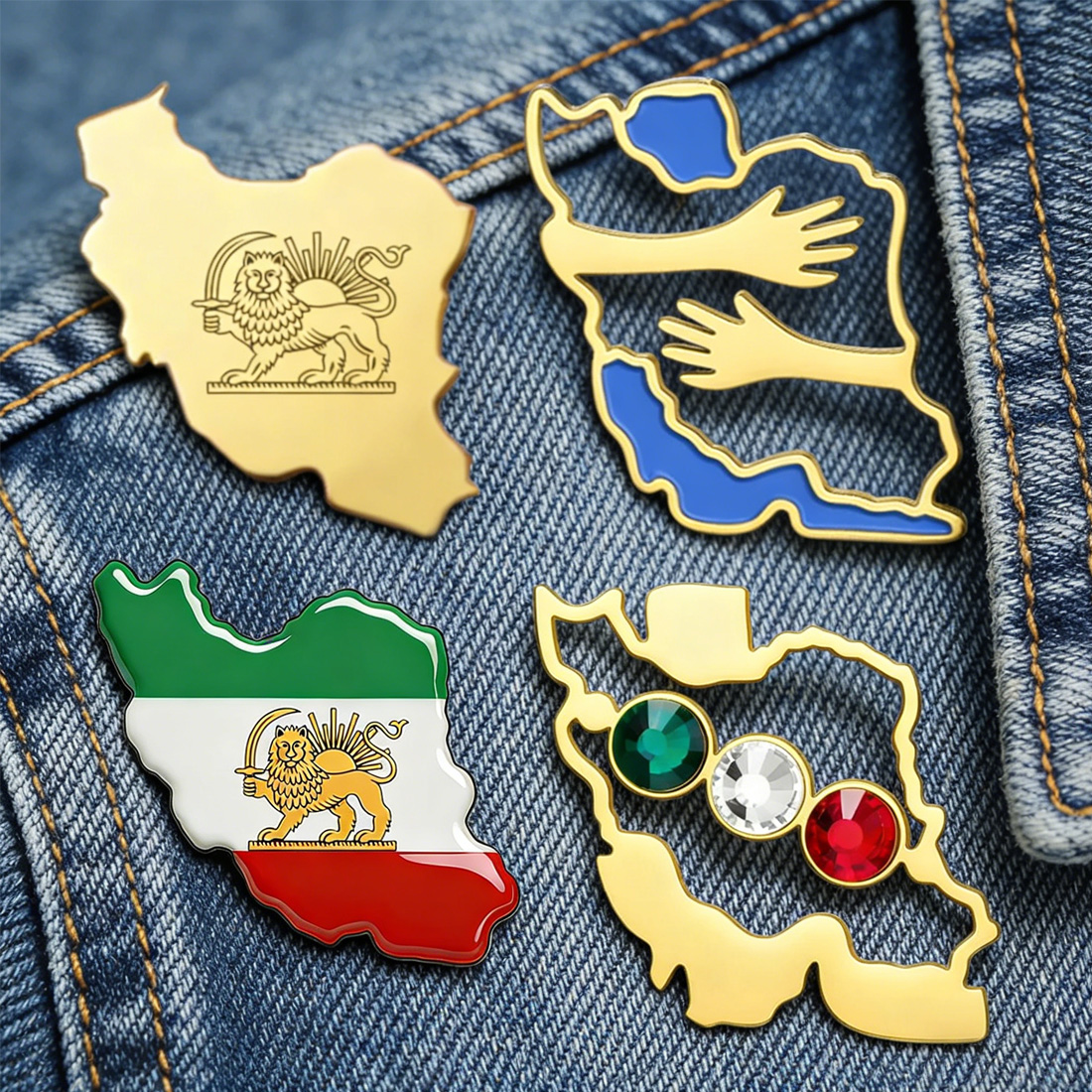 Dawapara Iran Map Shape Brooch - Travel Accessories Kit review and price