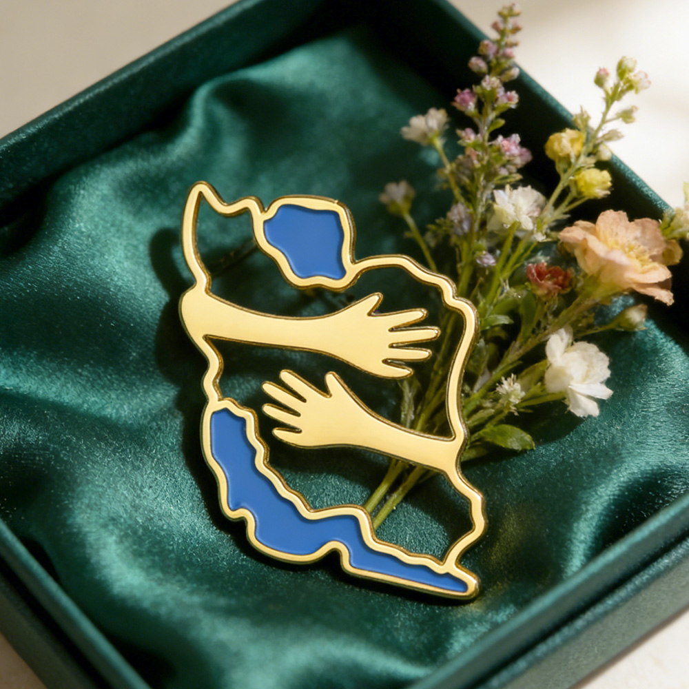 Dawapara Iran Map Shape Brooch - Travel Accessories Kit review and price